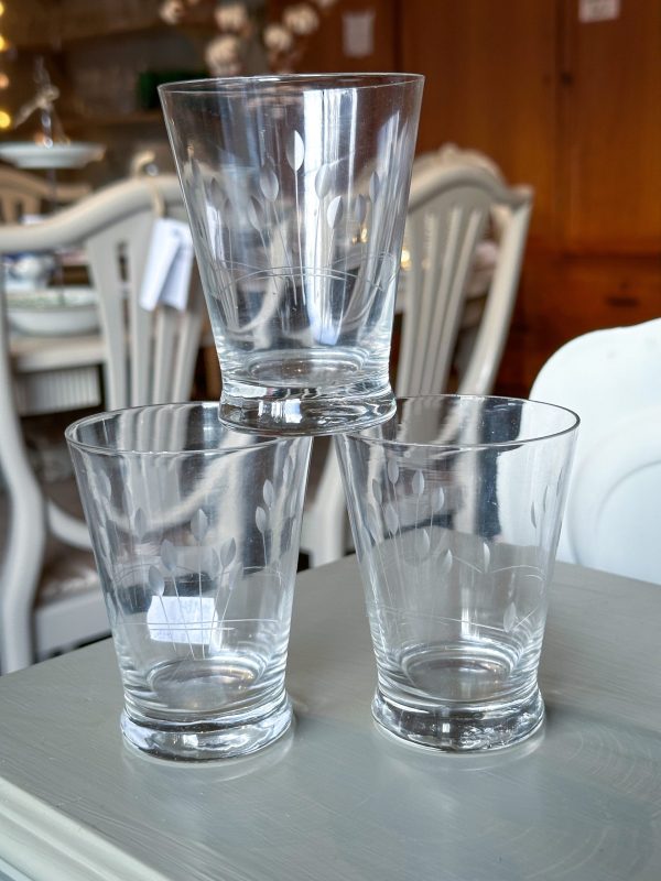 Vattenglas med slipad dekor - Bild 3
