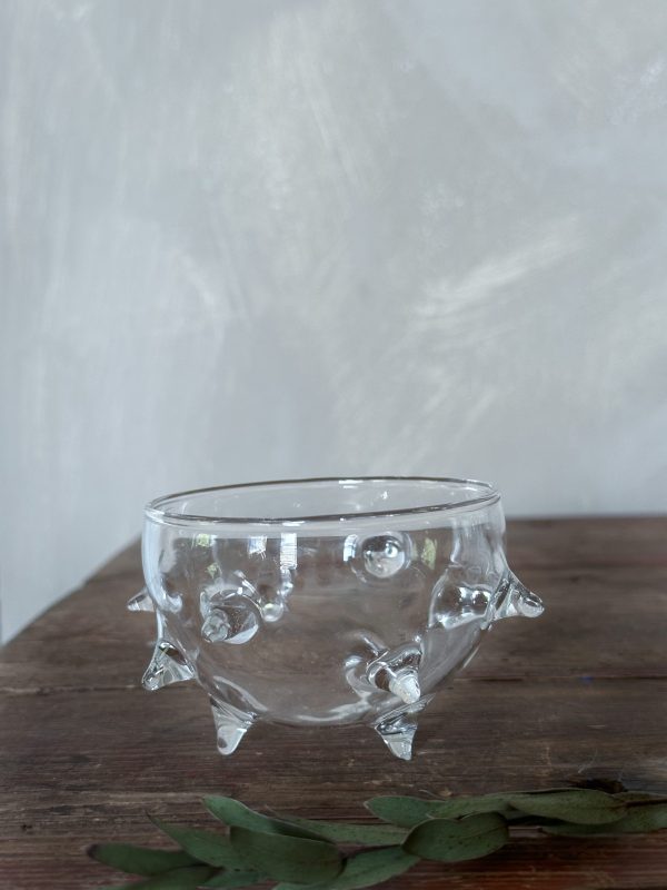 Glasskål med piggar