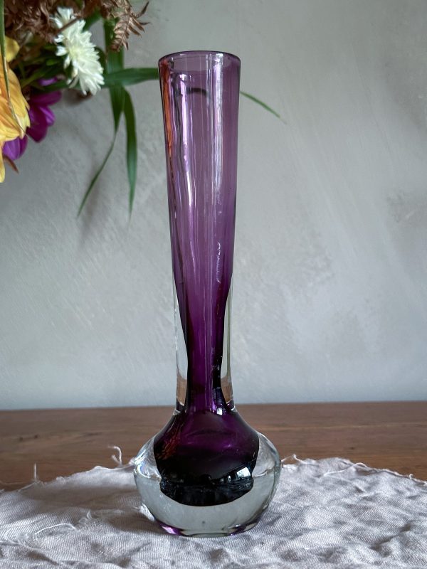 Tillskriven Flygfors- Lila glas vas - Bild 2