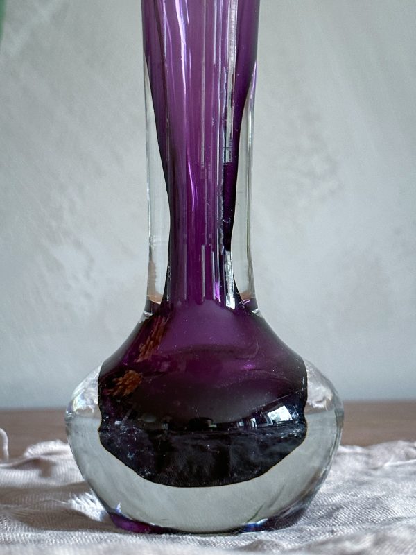 Tillskriven Flygfors- Lila glas vas - Bild 3