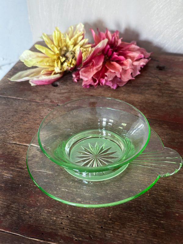 Smörskål i grön glas - Bild 3