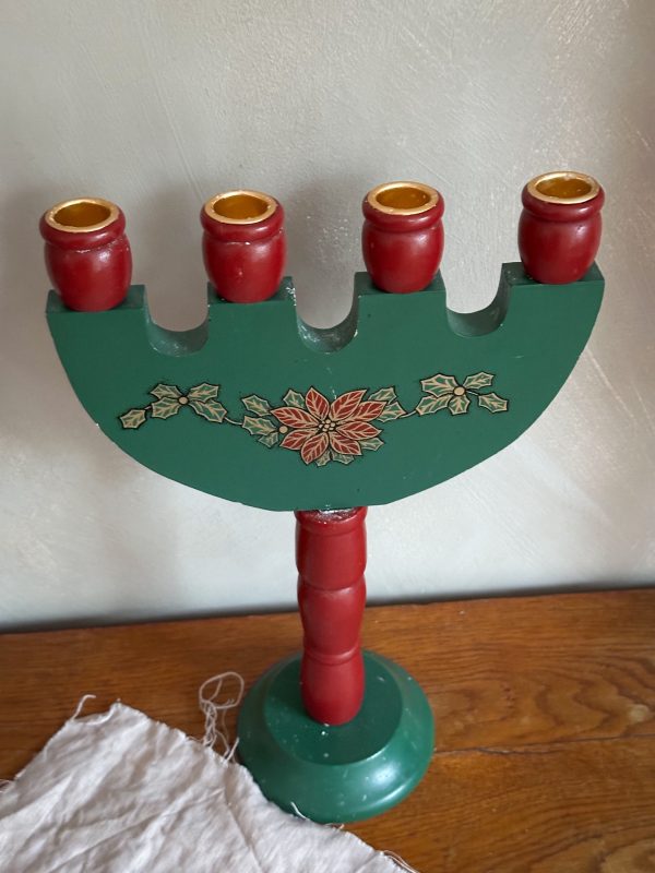 Julljusstake målade allmoge stil - Bild 2