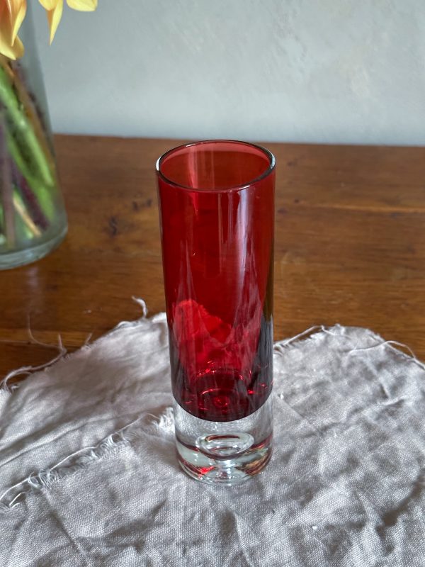Iittala - Tillskriven Tapio Wirkkala röd glas vas - Bild 5