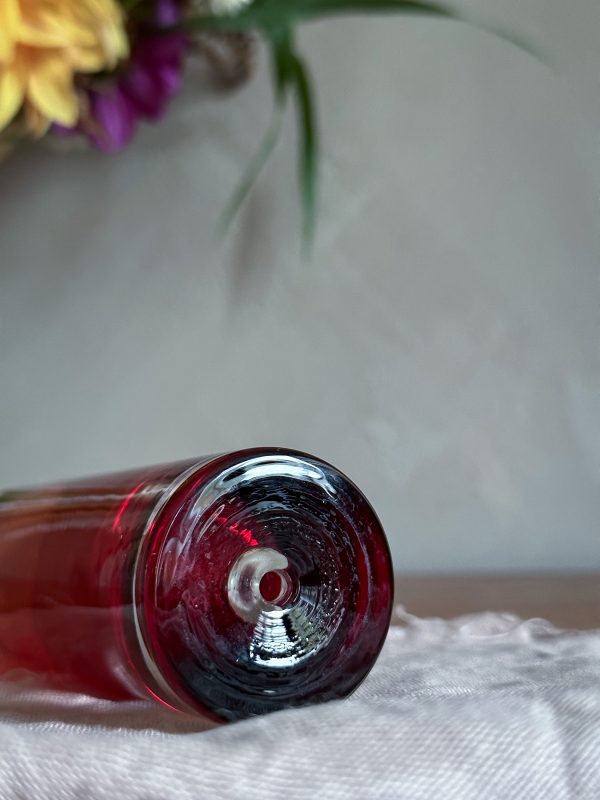 Iittala - Tillskriven Tapio Wirkkala röd glas vas - Bild 6