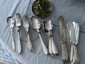 40 delar nysilver bestick svensk ruter