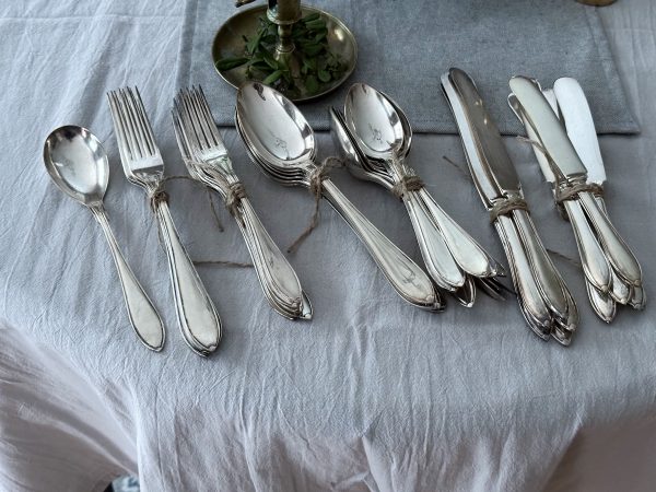 40 delar nysilver bestick svensk ruter - Bild 2