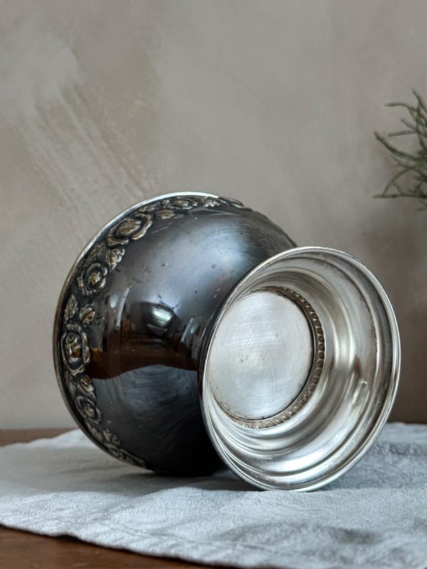 Nysilver skål på fot - Bild 4
