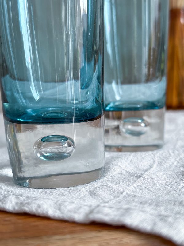 Iittala- Tillskriven Tapio Wirkkala vaser blått glas 2 st - Bild 3