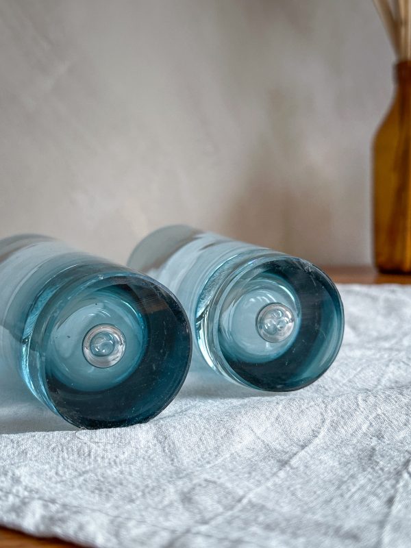 Iittala- Tillskriven Tapio Wirkkala vaser blått glas 2 st - Bild 7