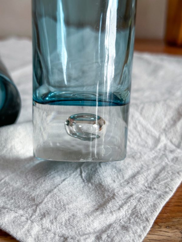 Iittala- Tillskriven Tapio Wirkkala vaser blått glas 2 st - Bild 6