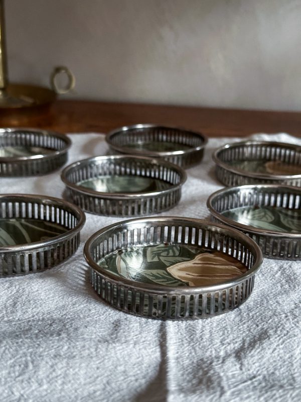 Glasunderläggg i Nysilver, William Morris 8 st - Bild 6