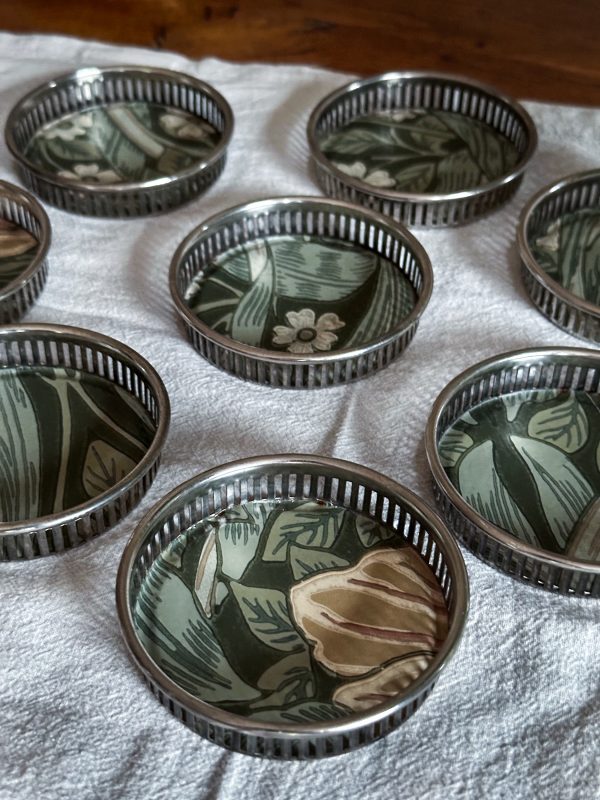 Glasunderläggg i Nysilver, William Morris 8 st - Bild 5