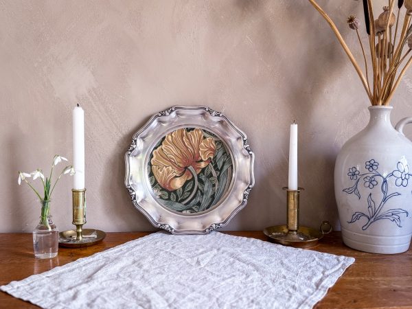 Tapetserad Nysilverbricka med William Morris - Bild 3