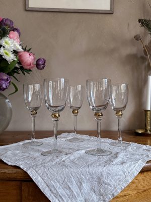 Vitvinglas slipad dekor 5 st