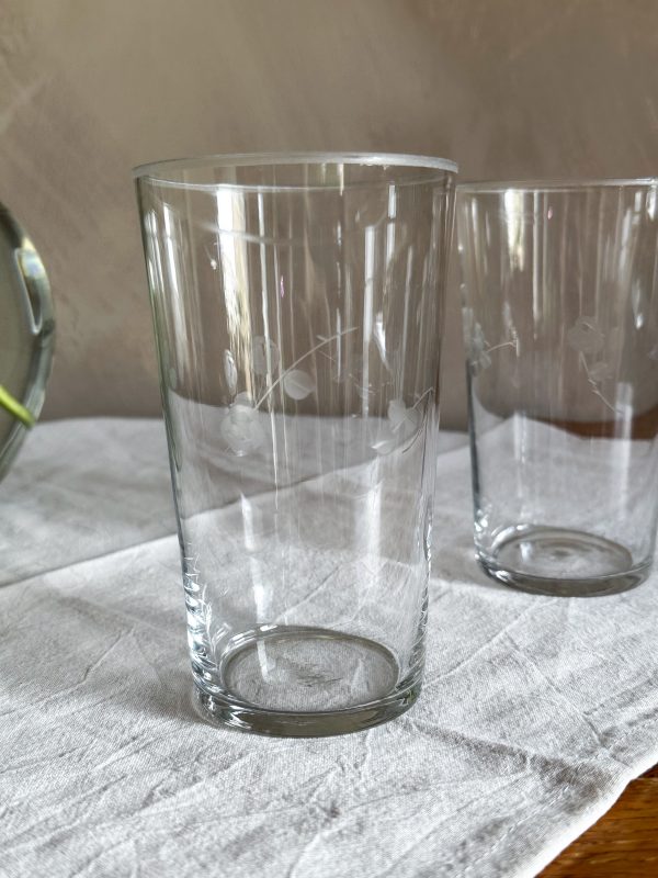 Drink/öl glas slipad dekor - Bild 2