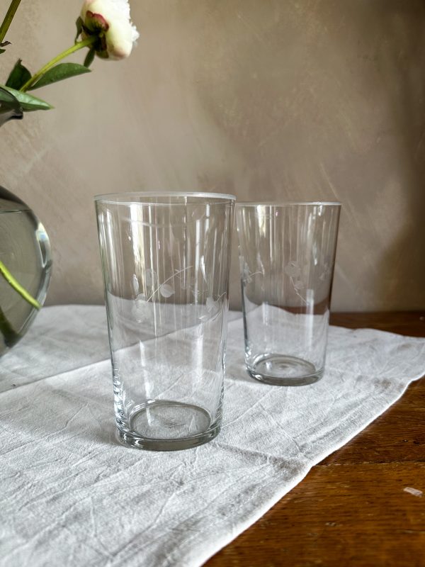 Drink/öl glas slipad dekor - Bild 4