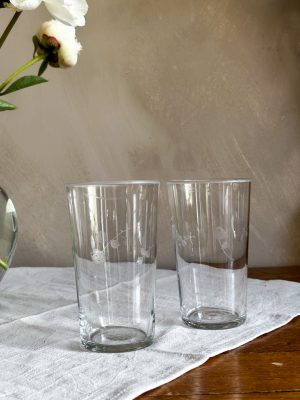 Drink/öl glas slipad dekor