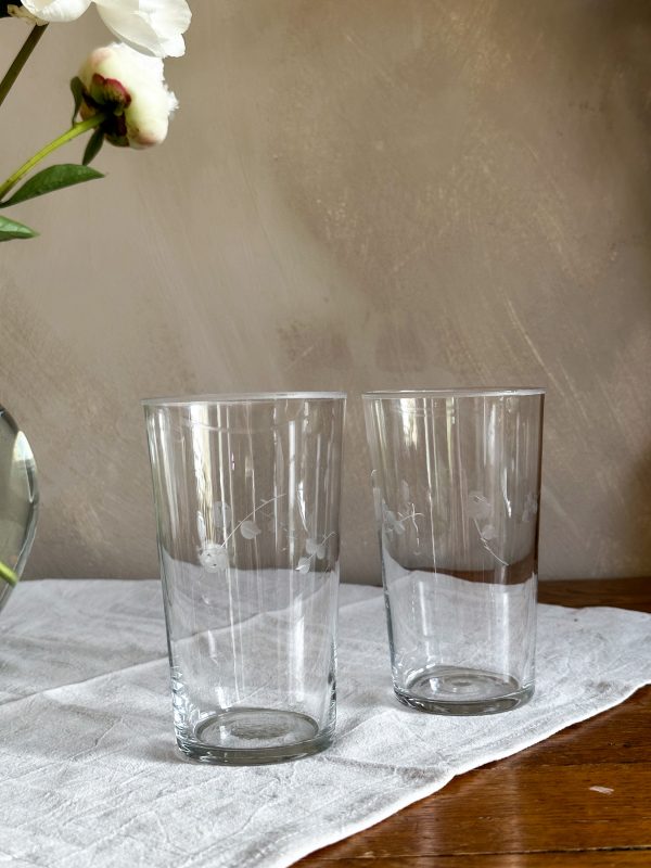 Drink/öl glas slipad dekor