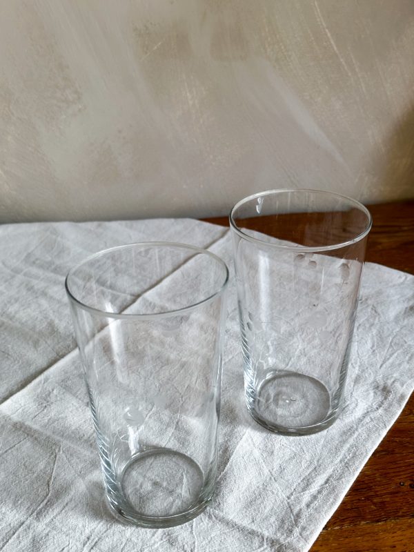 Drink/öl glas slipad dekor - Bild 5