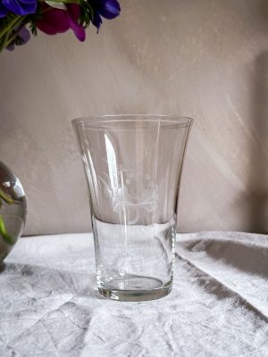 Äldre öl/drink glas slipad dekor