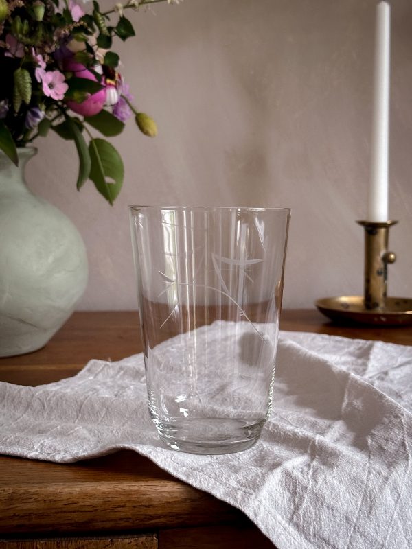 Öl/Drink glas tunna slipad dekor - Bild 2