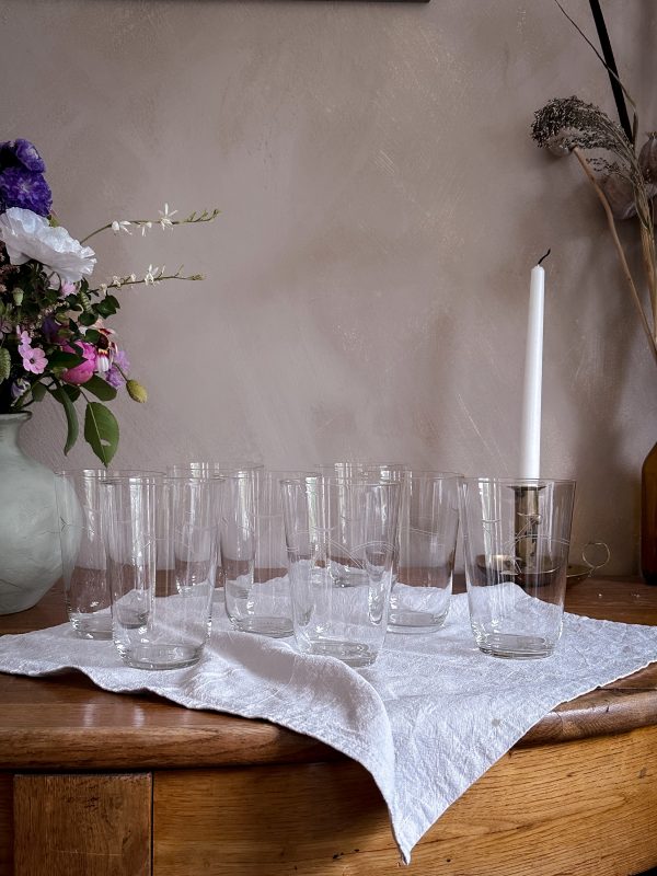 Öl/Drink glas tunna slipad dekor - Bild 7