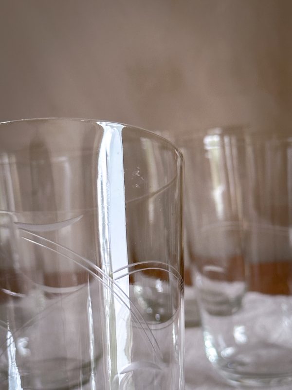 Öl/Drink glas tunna slipad dekor - Bild 8