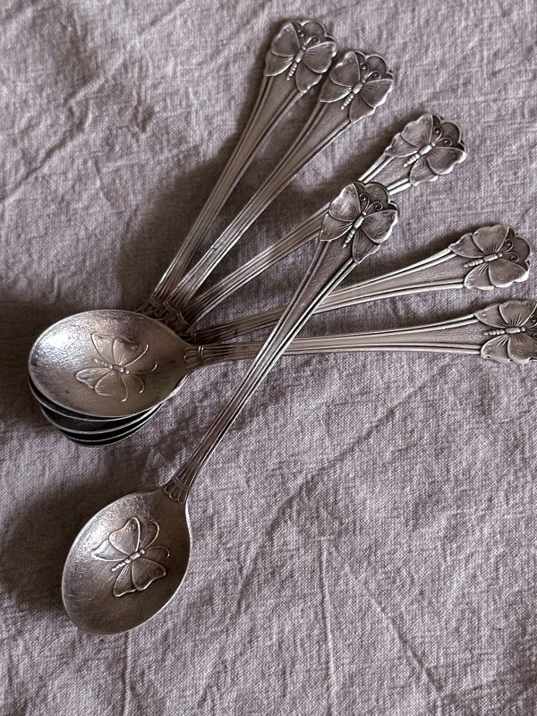 Teskedar nysilver m fjärilsdekor - Bild 4