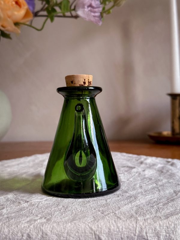Vinäger/olivolja kanna i grönt glas - Bild 2