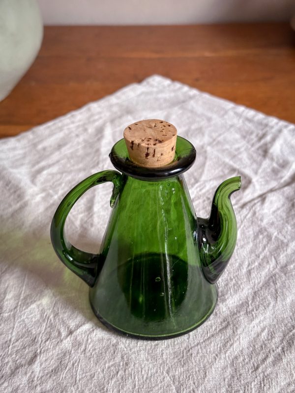 Vinäger/olivolja kanna i grönt glas - Bild 4
