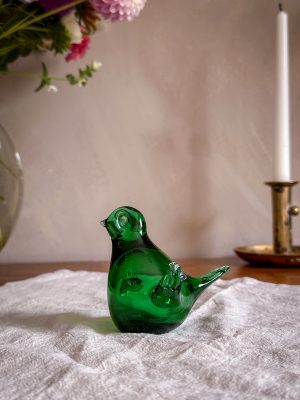 Bergdala glasbruk - grön glasfågel