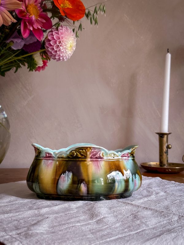 Rörstrand -Jardinär Ytterfoder tidigt 1900tal majolika/Art Nouveau/Jugend - Bild 2