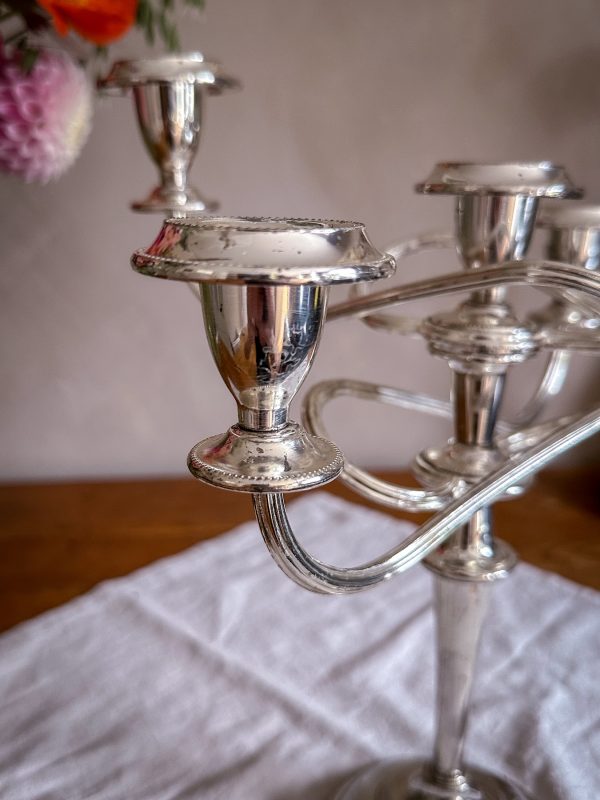 Engelsk kandelaber - 5 ljus silverpläterad - Bild 6