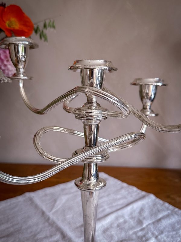 Engelsk kandelaber - 5 ljus silverpläterad - Bild 7