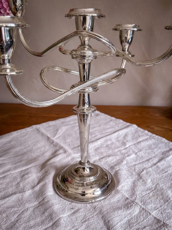 Engelsk kandelaber - 5 ljus silverpläterad - Bild 9