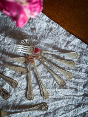 Franska Liljan uppläggning/dessertgaffel 12 st