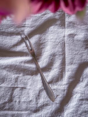 Uppläggningsgaffel nysilver