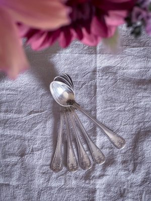 Franska Liljan - kaffeskedar nysilver 5 st