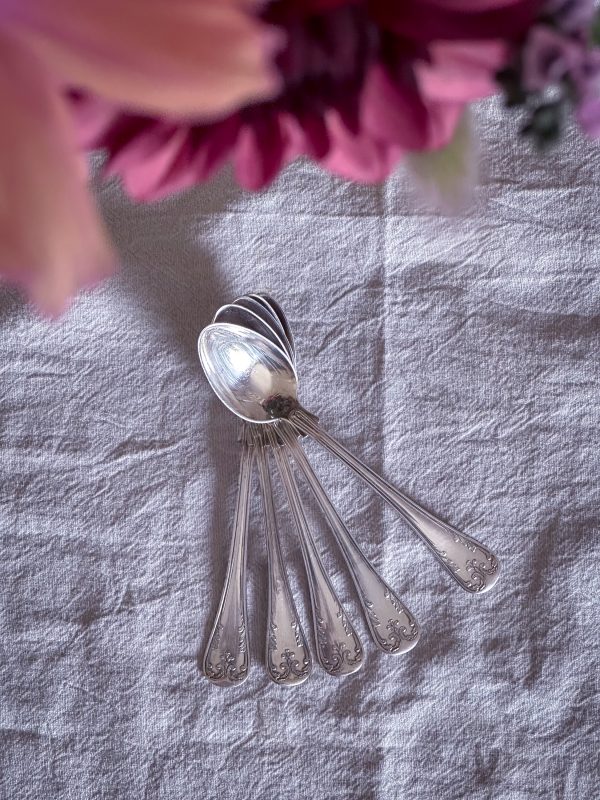 Franska Liljan - kaffeskedar nysilver 5 st