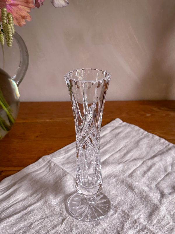 Glas vas i kristall på fot - Bild 3