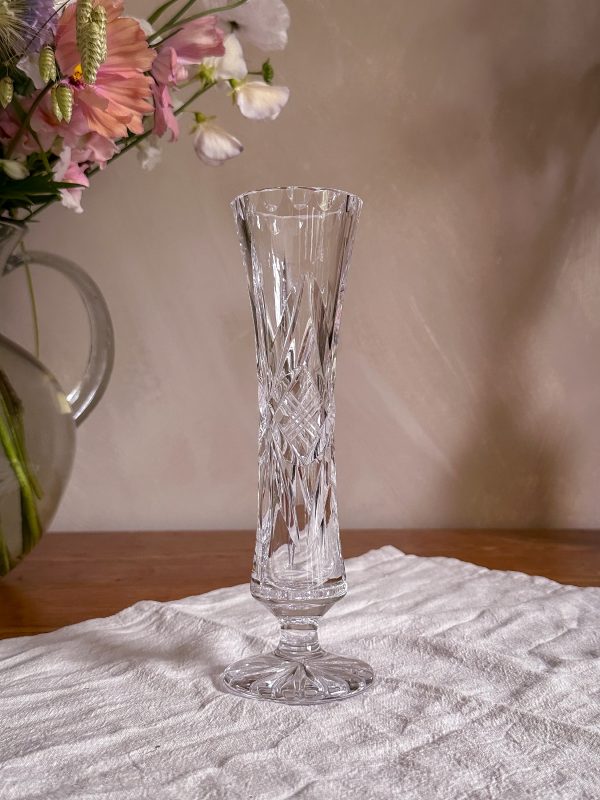 Glas vas i kristall på fot