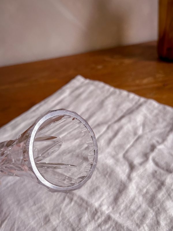 Glas vas i kristall på fot - Bild 5
