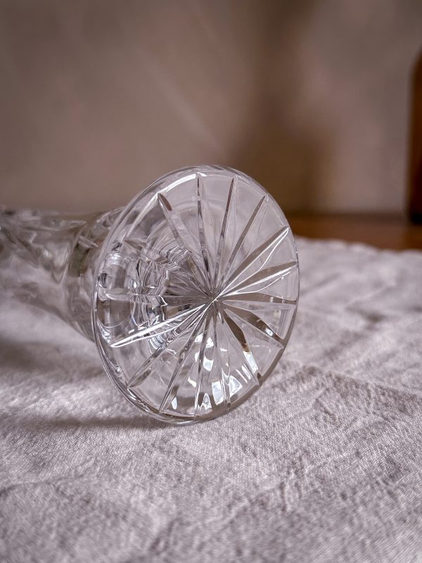 Glas vas i kristall på fot - Bild 6