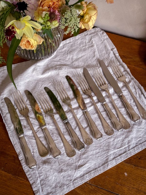 Matbestick nysilver mix 12 delar - Bild 2