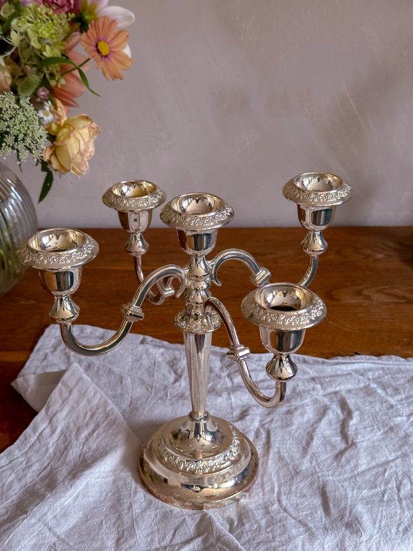 Engelsk Kandelaber silverpläterad - Bild 4