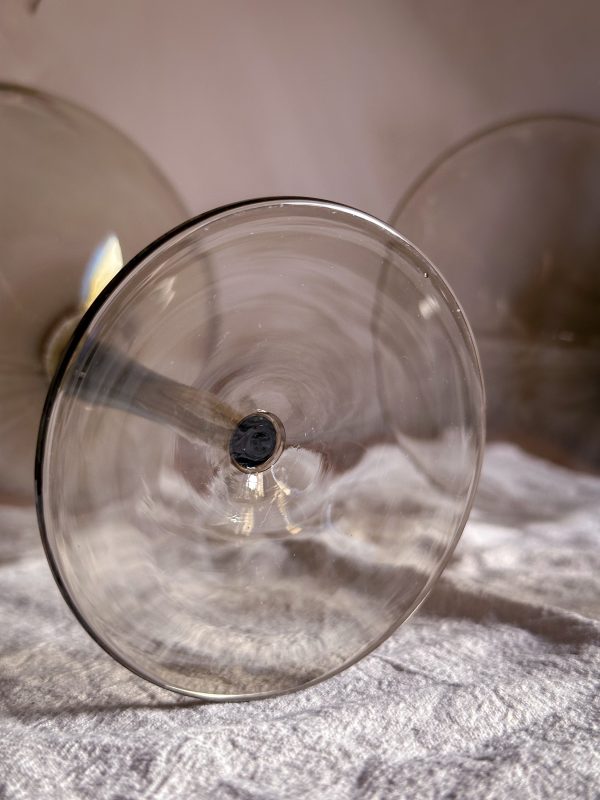 Munblåsta Coupeglas/Champagneglas - Rökfärgade, Art Deco stil - Bild 7