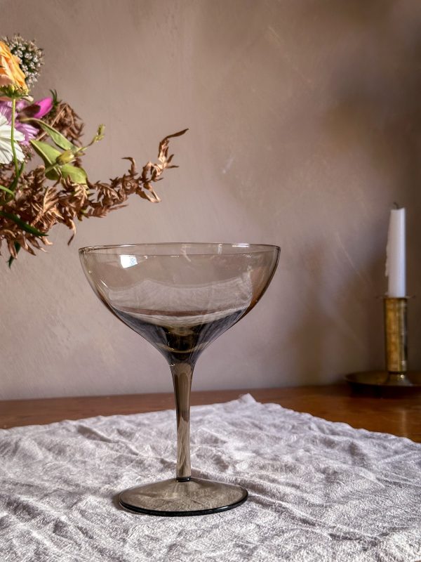 Munblåsta Coupeglas/Champagneglas - Rökfärgade, Art Deco stil - Bild 6