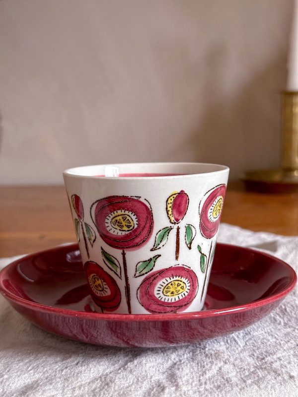 Upsala-ekeby/Gefle - Röd Solros Kaffekopp - Bild 5