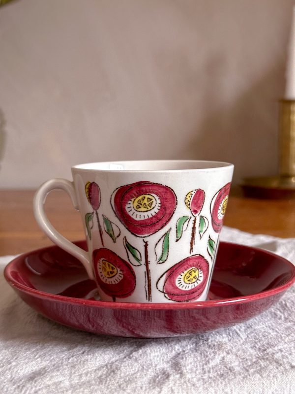 Upsala-ekeby/Gefle - Röd Solros Kaffekopp - Bild 6