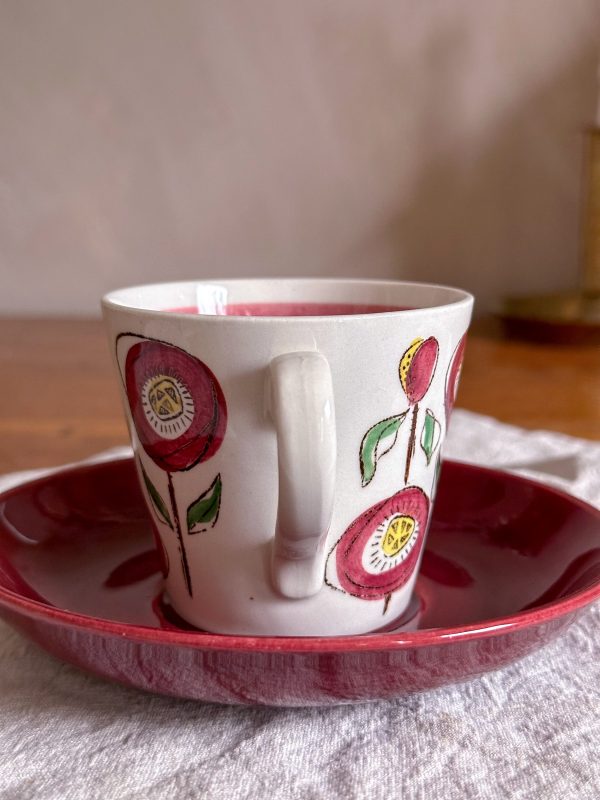 Upsala-ekeby/Gefle - Röd Solros Kaffekopp - Bild 7